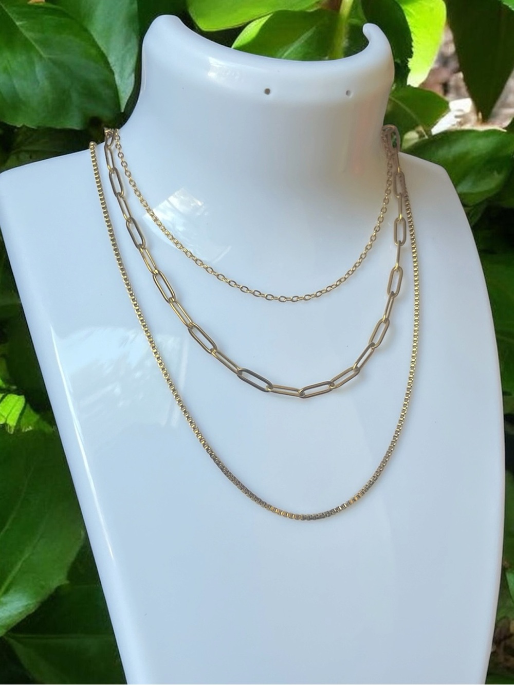 18k Gold Plated Layered Chains Necklace Set - NEW - Water & Tarnish Resistant 💦